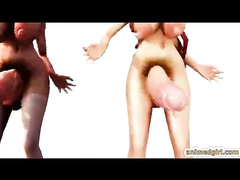 Busty dancing dickgirls 3D with bigcock