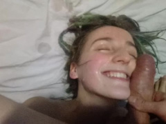 Huge Cumshot - Cum on her Face and Tits