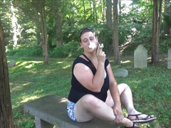 Cemetery Sex(Quickie) plus Smoking, Pee Cum Outdoor Public PlanetFunCamp