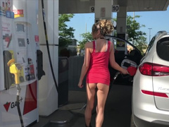 STEP MOM GETTING GAS WITH HER GREAT ASS SHOWING