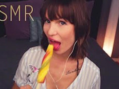 Asmr Amy ICE LICKING SUCKING EATING MOUTH SOUNDS WHISPERING