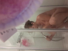 SPY CAM in Shower Thick Redhead Masturbation in Shower
