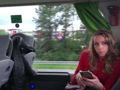 Angel Emily public blowjob and fuck in the bus