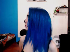 darkblue_trip, 2 girls, dancing, blue hair, punk, tats