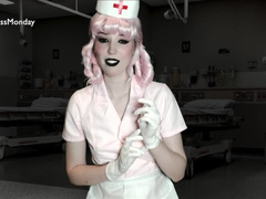 Goth Nurse Joy gives you a Prostate Exam