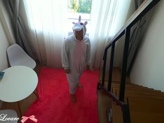 Cosplay of an Excited Unicorn Fucks a Girl in a Bear Costume