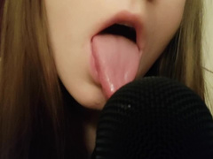 Long Tongue Mic Licking ASMR Brain Orgasm