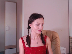 Jennycutey teasing in short red dress
