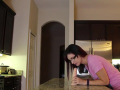 MandyLohr fucks dildo on countertop