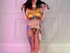 mightyemelia nude body paint dancing
