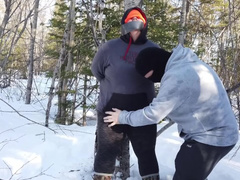 RANDOM SNOWSHOER GETS TIED UP AND FUCKED IN a PUBLIC PARK