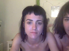 Emo Sluts make-out with each other