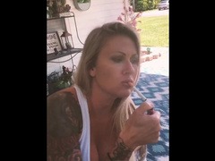 Jessa Smokes for the Camera and Plays with her Tits