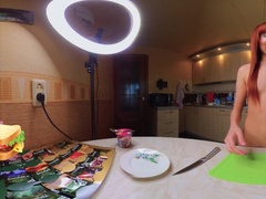 Easy Breakfast Idea VR 360 Naked Cooking