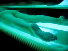 Spying on her in the tanning bed while she's flappin