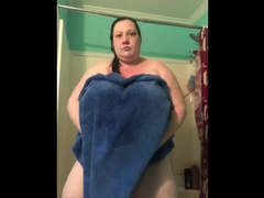 BBW in Shower Washing Big Tits and Pussy