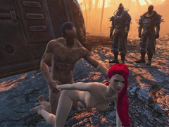 Four Bandits took Turns Fucking a Girl | Fallout Porno, 3D