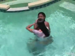 teen lesbian latinas squirting in pool