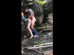 Sex Adventures in Nature- Amateur Couple Fucking Outdoors by Waterfall