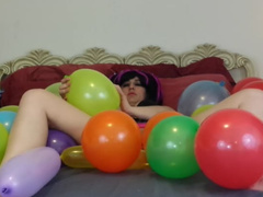 Balloon popping masturbation fetish