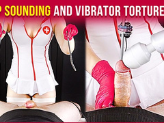 Deep Cock Sounding and Handjob Vibrator Torture from your Nurse Era