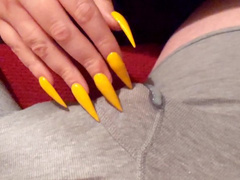 My Yellow Long Nails Lead to Premature Cumshot in Tight Underwear