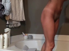 Barely Legal Aspen Caught Cumming and Shaving in Tub