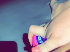 Bbw Teen is playing with her toy