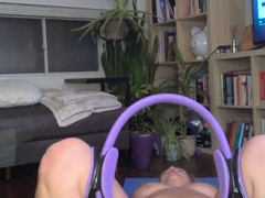 Naked Yoga stretching with Eila Adams