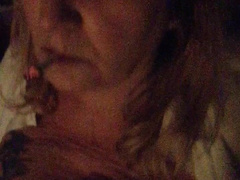 drunk smoking mature covered with cum