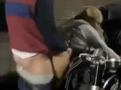 Fucked on a motorcycle in the middle of the street!