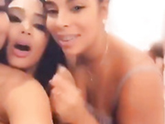 Double dose twins kiss on Snapchat
