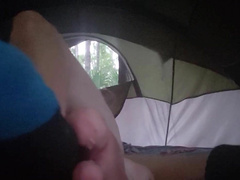 Hot summer day hard fuck in tent