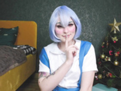 Rei Ayanami found her Christmas gift under c Christmas