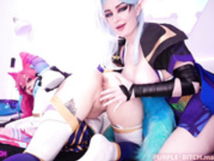 amber_hallibel purple_bitch lol cosplay