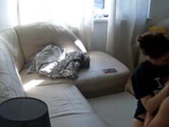 Esenia and Dima have sex on the sofa and on the floor