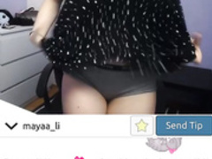 Innocent Mayaa_li being shy after she flashes her boobs