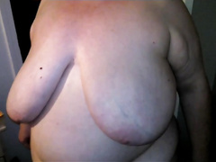 Big boner makes grandma's big titties shake