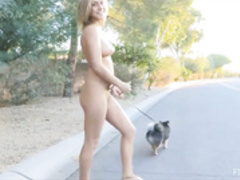 Kennedy Leigh walks dog naked in public