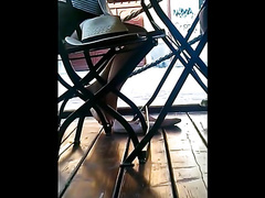 candid bare feet under the table CAM06478-85 10.07.2017 HD