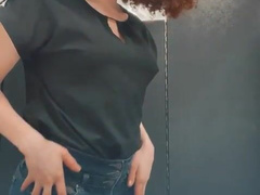 TL - Mixed cutie showing her ass in locker room