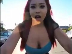 Azn girl twerking while riding a motorcycle
