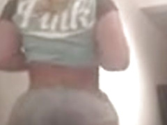 Thick blonde PAWG shakes and claps her phat ass