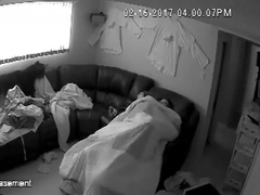 Bbw couple caught fucking on home security cam