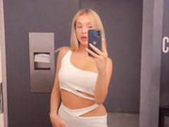 18 year old Blonde teen filming herself in a bathub