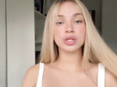 18 year old Blonde teen with big tits singing