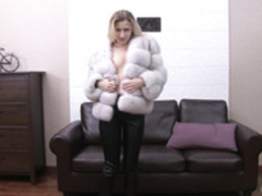 fur coat and leather leggins