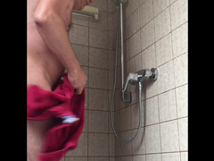 Mature Solo Guy Taking a Shower