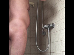 Mature Solo Guy Taking a Shower