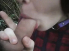Cherry outdoor blowjob and fuck